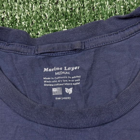 Marine Layer Graphic T Shirt Men's Size M Blue Short Sleeve California Logo Tee - Picture 5 of 9